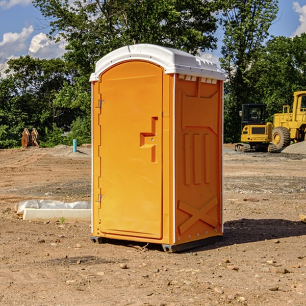 how often are the portable restrooms cleaned and serviced during a rental period in Lake County